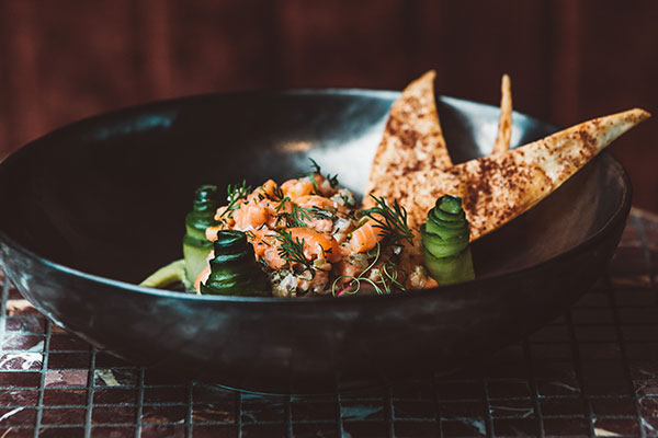 salmon dish at the churchill