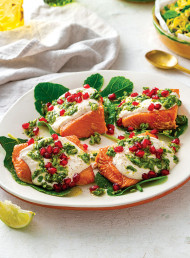 Regal Wood Roasted Salmon with Pistachio and Cardamom Salsa