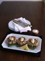 Salmon Burgers with Wasabi Mayonnaise