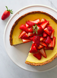 Baked Honey and Ricotta Cheesecake with a Crunchy Nut Base