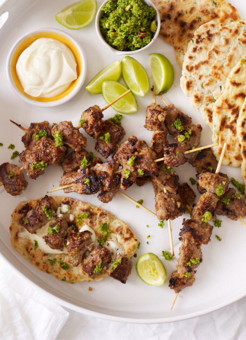 Beef Kebabs with Coconut Relish