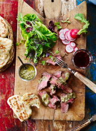 Rump Steak with Caper, Anchovy and Rosemary Sauce