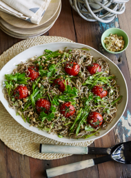 Buckwheat Noodle and Roasted Tomato Salad with Hoisin and Sesame Dressing