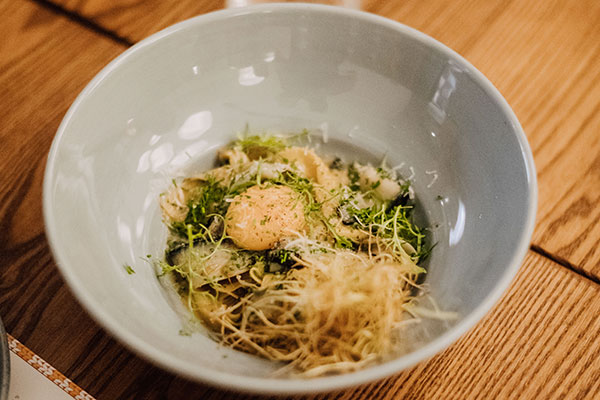 shaved paua dish at aosta