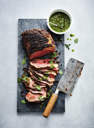 Sazon Rub Beef Roast with Chimichurri Argentina