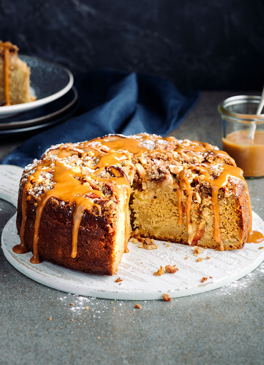 Spiced Apple and Hazelnut Cake with Baklava Crumble