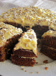 Spiced Carrot, Ginger and Sunflower Seed Cake