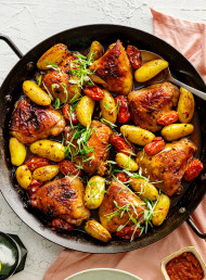 Sticky Roast Chicken and Potatoes