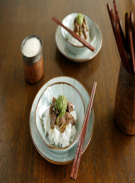 Stirfried Lamb with Coriander & Cashew Sauce