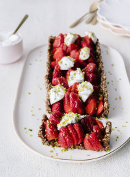 Raw Strawberry Tart with Whipped Coconut Cream