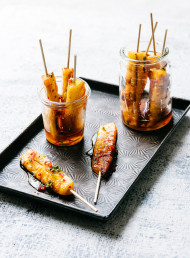 Grilled Pineapple with Rum, Orange and Chilli Syrup 