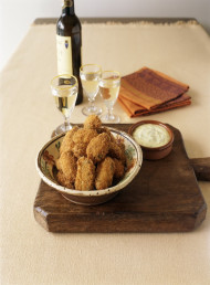 Tuna Stuffed Mussels with Caper and Lemon Mayonnaise