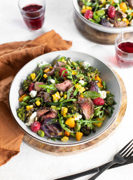 Herb-rubbed First Light Venison Shortloin with Salad