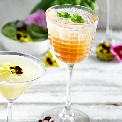 Image of a nectarine infused cocktail